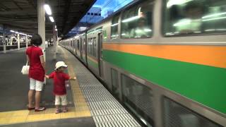 JR Takasaki Line E231 series has departed from Omiya station (Japanese Train)