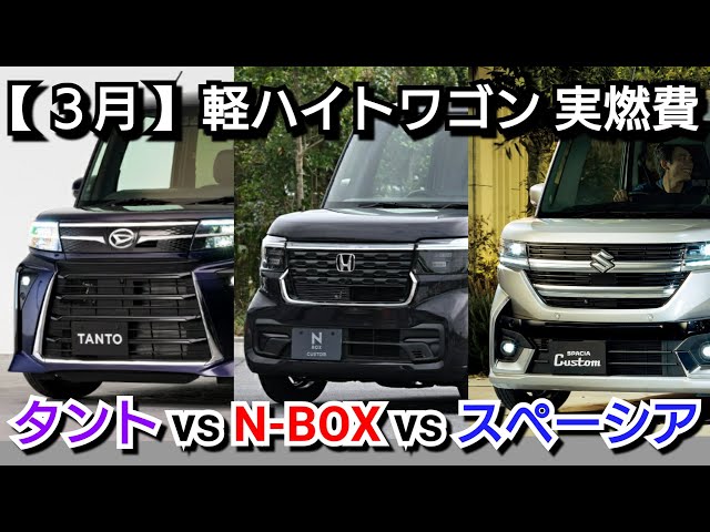 新型NBOX 新型スペーシア 新型タント 実燃費を比較！ダントツで低燃費