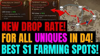 NEW Diablo 4 UNIQUE Drop Rates REVEALED! Best Farming Method In Season 1!