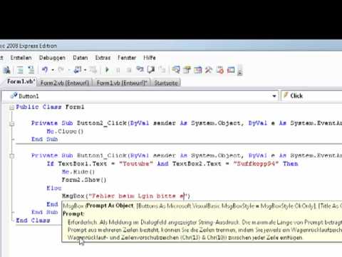 Visual Basic 2008 Tutorial - 4 Login System