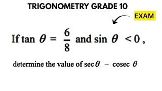Trigonometry Grade 10 | CAST Diagram Exam Questions 