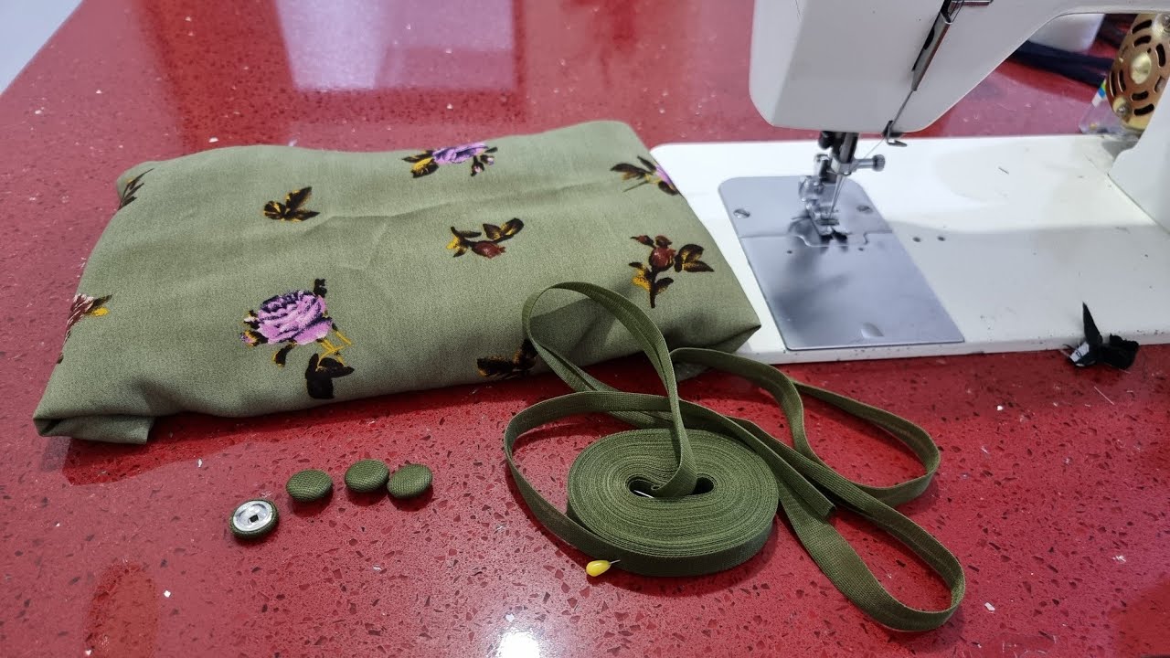 خياطة صدر دشاديش جديد و بسيط / beautiful frill neck design/ size XL