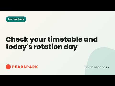 How to check your timetable and today's rotation day | Pearspark in 60 seconds