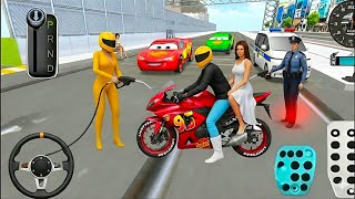Red Brand New Bike Vs Bullet Train 3d Driving Class android game play video || Car Game #cargame screenshot 5