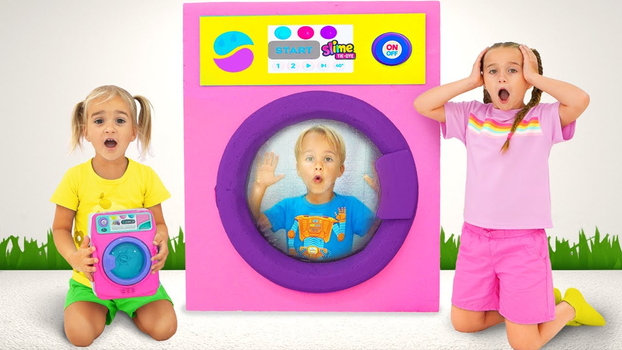 Alice saves toys with Magic Wash Machine story