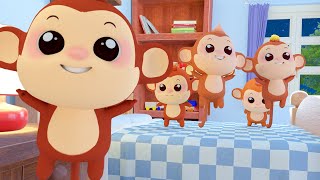 Five Little Monkeys  Jumping on the Bed  Nursery Rhyme Children's Song with Lyrics