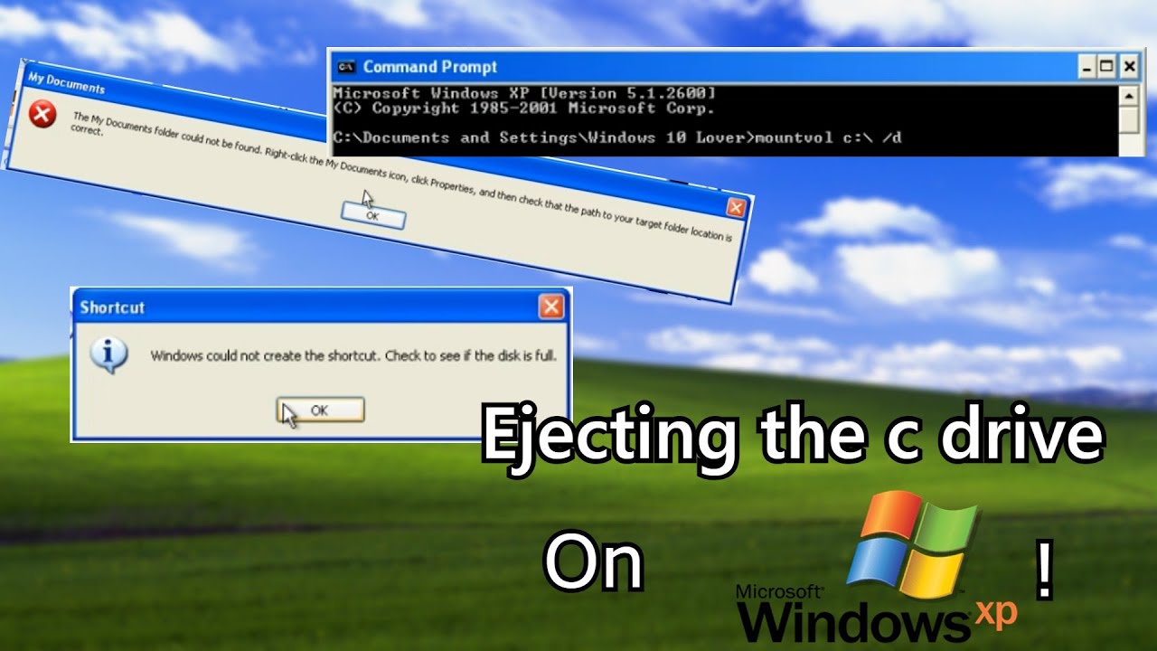 Ejecting the C drive in Windows XP! - YouTube