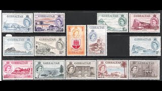 Обзор на распаковку почтовых марок - Почтовые марки Британской колонии - Гибралтар 1953-1957 годов.