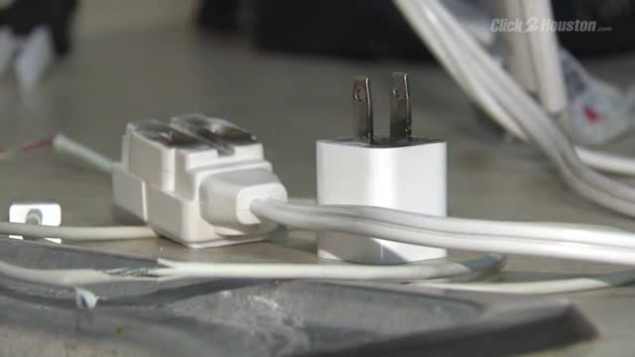 IPhone charger catches fire