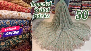 Dhamaka Offers Bridal Fabrics, Heavy Beads Work Designer Fabrics at Offer Price