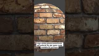 🔥🧱 Photoscnned brick wall material, 8k, pbr 🏰🎮#3dart #gamedev #archvis #textures