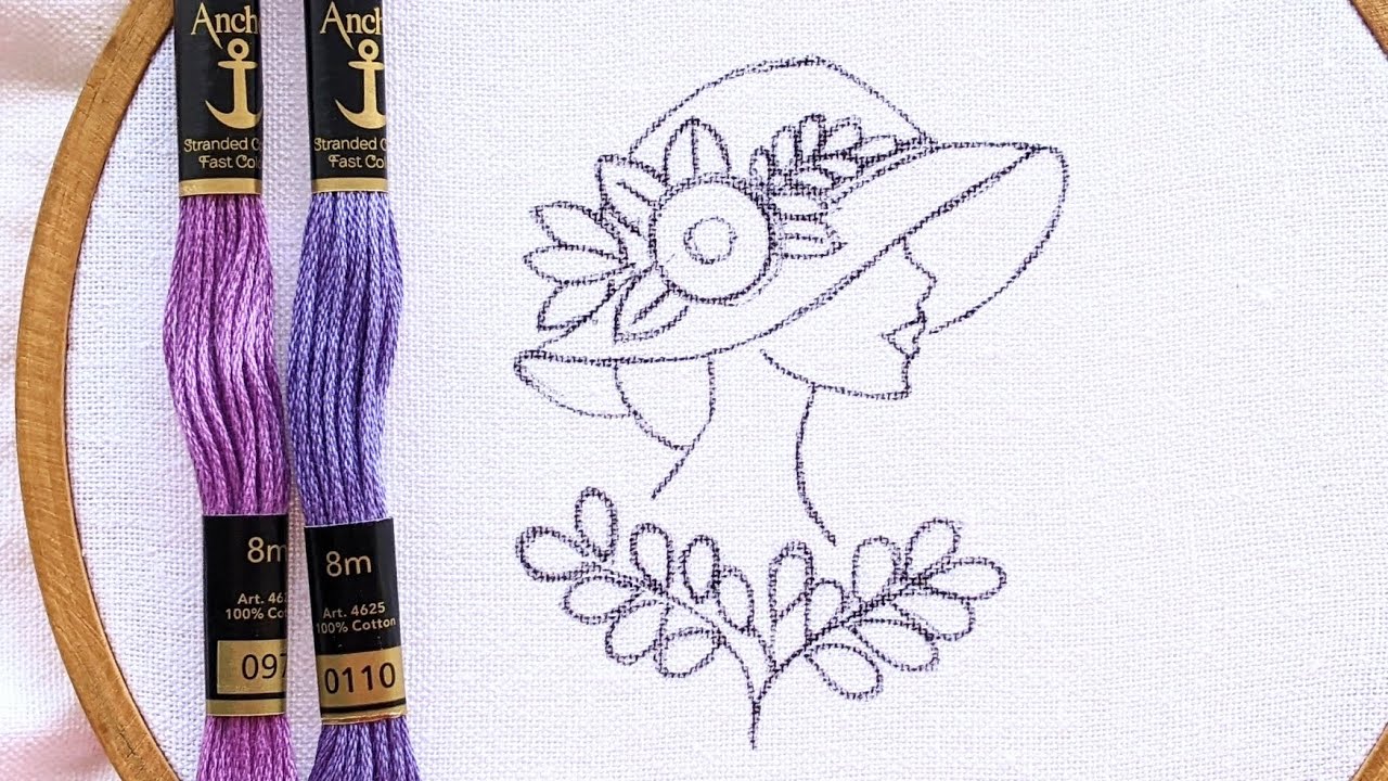 VERY EASY AND BEAUTIFUL GIRL HAND EMBROIDERY DESIGN FOR BEGINNERS