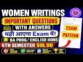 WOMAN'S WRITING IMPORTANT QUESTIONS WITH ANSWERS BA HONS ENGLISH/BA PROG 6TH SEMESTER DU SOL REGULAR