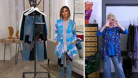 LOGO by Lori Goldstein Knit Open Front Printed Cardigan on QVC