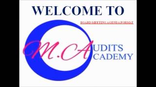 BOARD MEETING AGENDA FORMAT