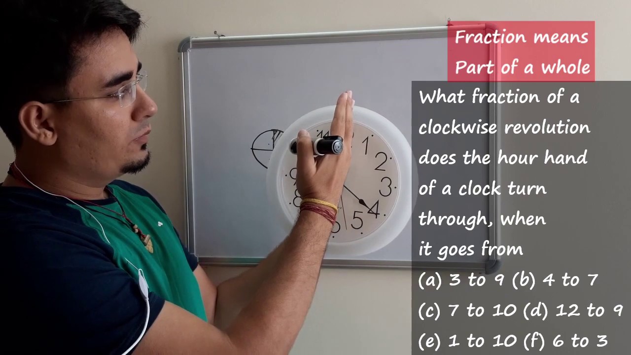 What fraction of clockwise revolution does hour hand turn through, when