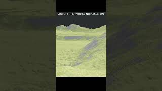 experimenting with per voxel normals on greedy meshed voxel terrain #voxels #proceduralgeneration