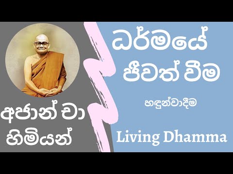 අජාන් චා හිමියන්ගේ ධර්මයේ ජීවත් වීම දේශණා පෙලට පෙර වදනක්