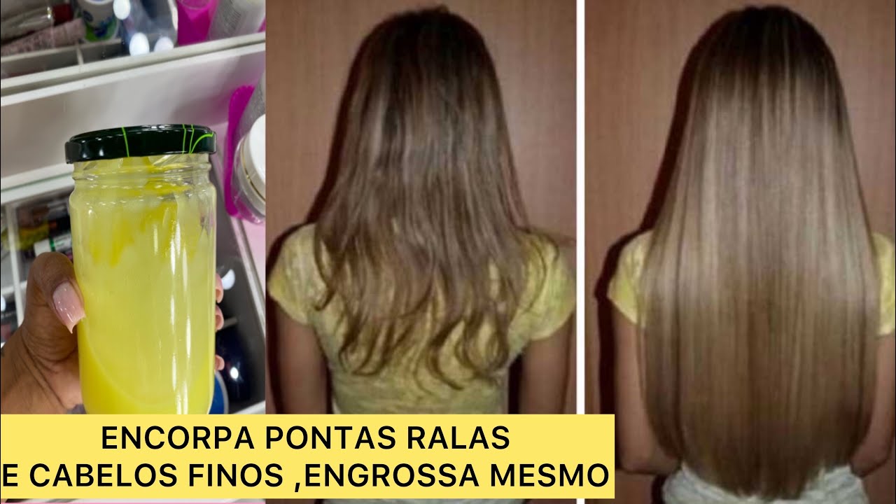 COMO ENCORPA AS PONTAS RALAS E CABELOS FINOS !! ENGROSSA MUITO! Pré Shampoo Caseiro 😍