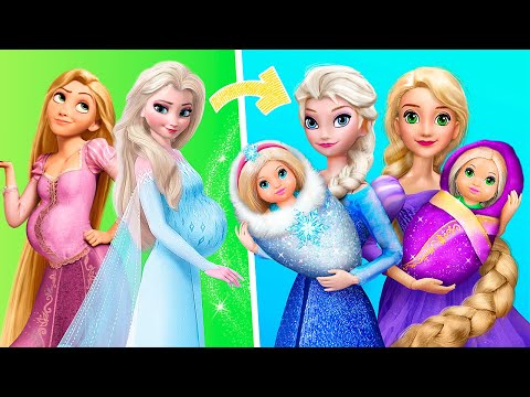 Elsa and Rapunzel with Kids / 32 Disney Dolls DIYs