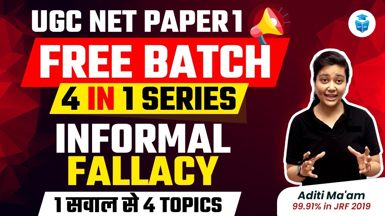UGC NET December 2023 | Paper 1 Logical Reasoning  by Aditi Mam | Informal Fallacy | JRFAdda