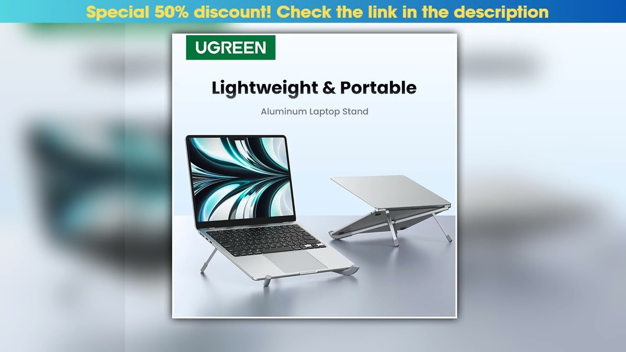 UGREEN Laptop Stand For Macbook Pro Foldable Aluminum Vertical Notebook Stand Laptop Support