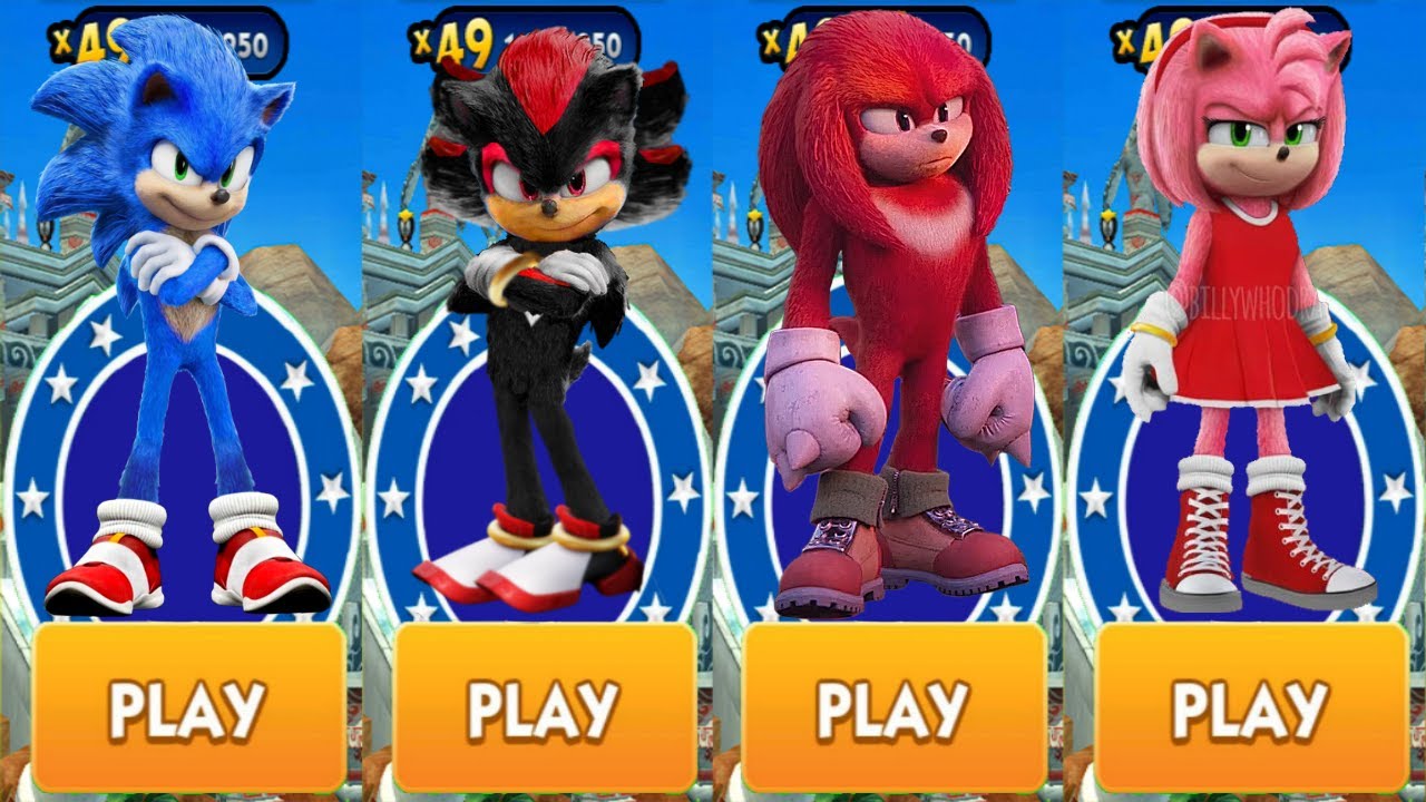 Sonic Dash - Movie Sonic vs Movie Shadow vs Movie Knuckles vs Movie Amy ...