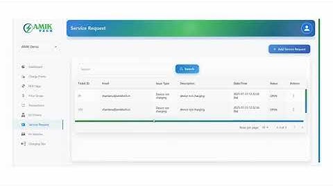 How to create a service request in AMIK  Tech CMS.