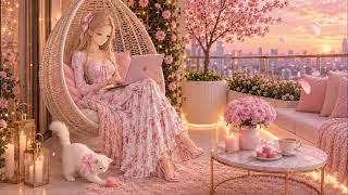 Cozy Typing & Cat Meows 🌸🎧 Relaxing Jazz Guitar + Fireplace Ambience #ASMR #Live screenshot 1