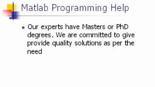 Matlab Programming Assignment Help.wmv