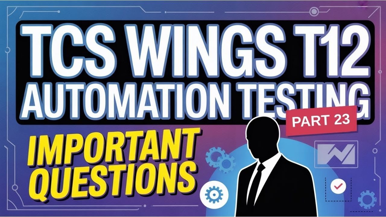 tcs wings 1 java assessment coding questions. #tcs... TCS Wings T12 Automation Testing| Important Questions | Part 23 - YouTube