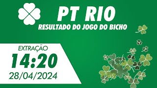 🍀 Resultado da PT Rio 14:20 – Resultado do Jogo do Bicho de Hoje 28/04/2024 - AO VIVO