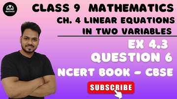 Class 9 | Ex. 4.3 Question 6 Ch-4 Linear Equation In Two Variables NCERT By Zee Sir #ncert #class9