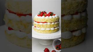 This Strawberry Shortcake Layer Cake is hands down my favourite summer dessert #recipe #baking #cake