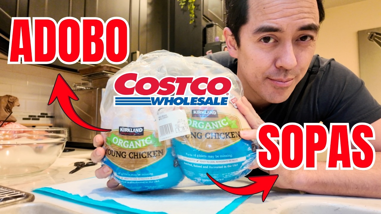 Cooking 2 Filipino Recipes With Whole Chickens From Costco (adobo & sopas)