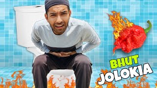 Eating Ultimate Hottest Mirchi Ghost pepper Challenge || Jolochip की माँ