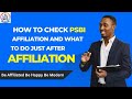 How to Check PSBI Affiliation and What to Do Just After Affiliation 