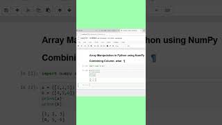 Python Tutorial | NumPy Array Manipulation | Python in Hindi |  #excel #dataextractor #exceltips