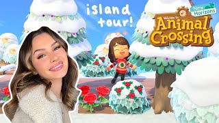 animal crossing island tour &amp; villager hunting! *winter edition* ☃️