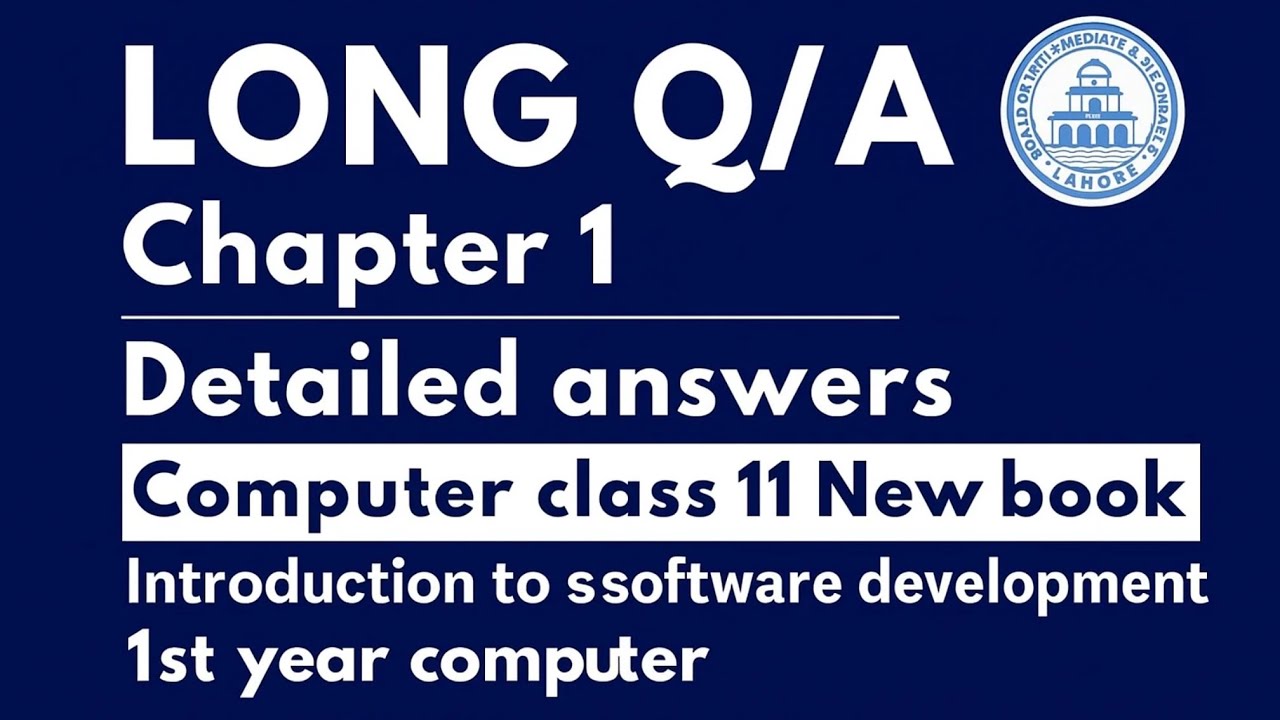Long Q/A Chapter 1 computer exercise full 2025-2026 | Class 11 computer ...