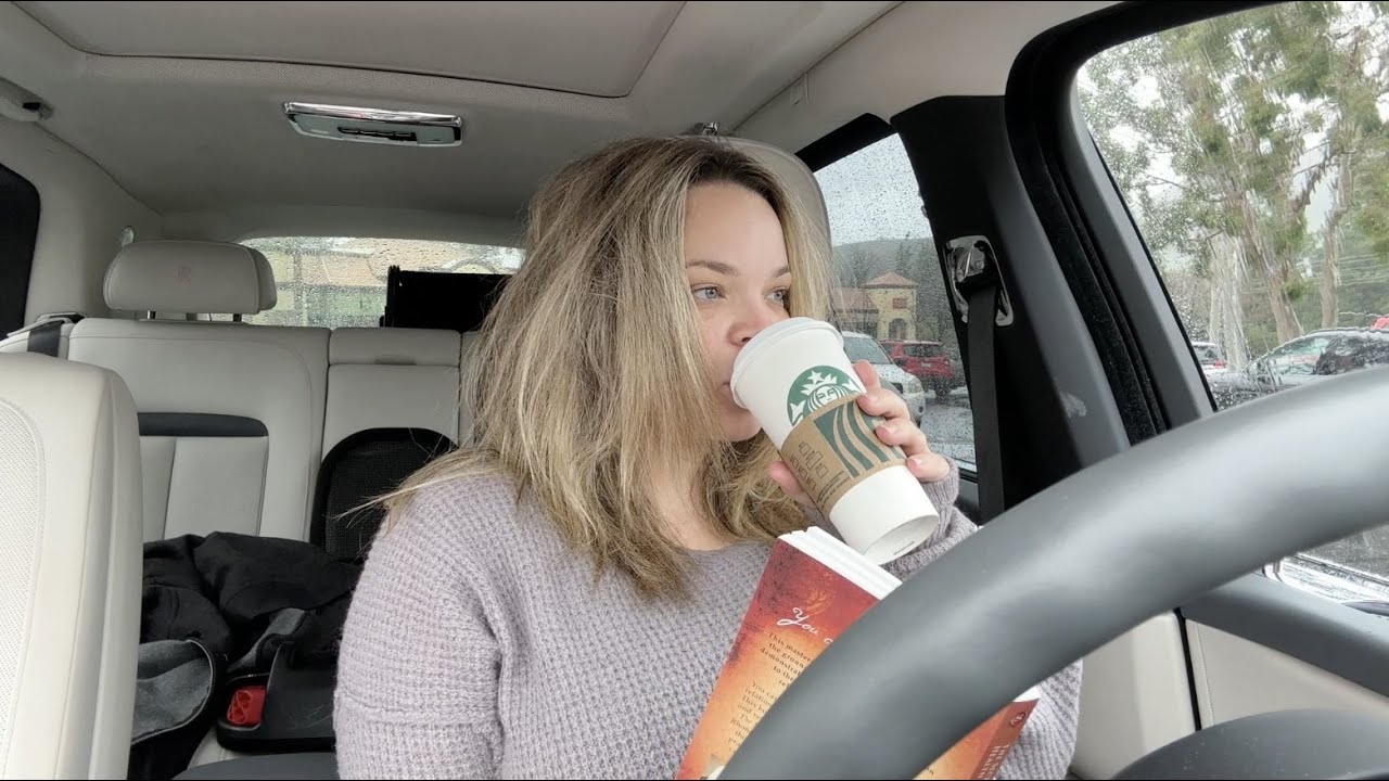 ASMR enjoying a rainy morning from my car (lofi) ~cozy~