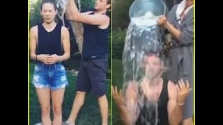 Troian Bellisario & Boyfriend Patrick J Adams Complete the ALS IcE Bucket Challenge Together