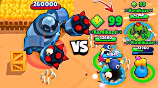 TOUS les BRAWLERS À 99 POWER CUBES vs 260'000 HP de ROBOT 🦾 (brawl stars)