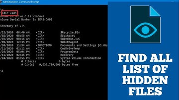 Find List of All Hidden files in Windows Using CMD