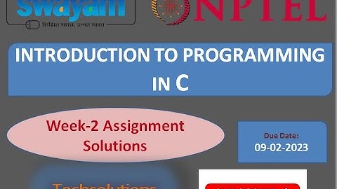 #Programming in C Week#2 Assignment|NPTEL|#Swayam|#assignments