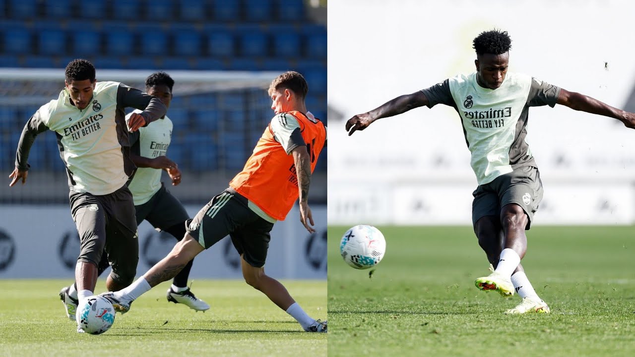 Real Madrid training today, Mbappé, Jude Bellingham & Vinicius
