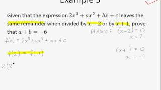 A Maths Chap 4.3 Remainder Theorem - Example 2 and 3