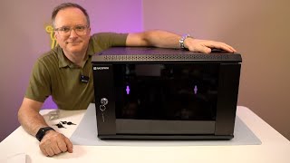 6U Wall Mount Network Rack Cabinet, Quiet Fan, Locking Door