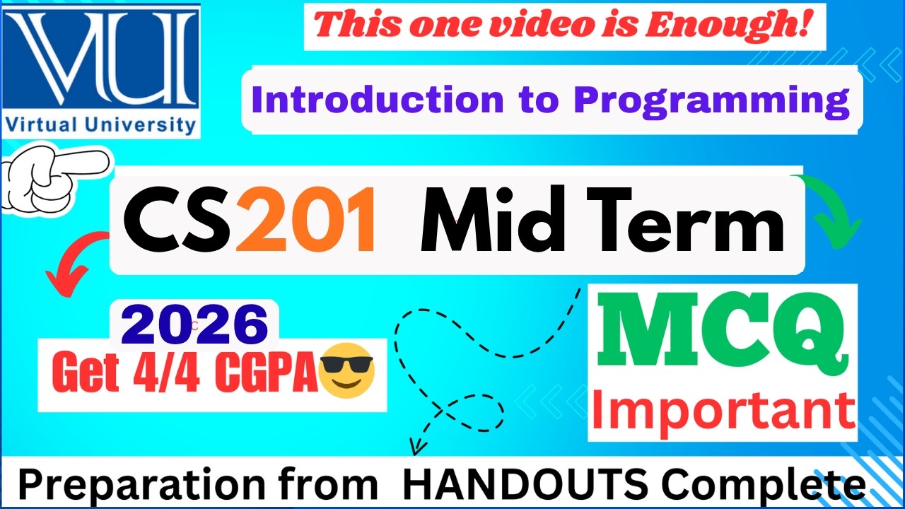CS201 Midterm Preparation || cs201 midterm most REPEATED & IMPORTANT ✅ MCQ from @Helper0711