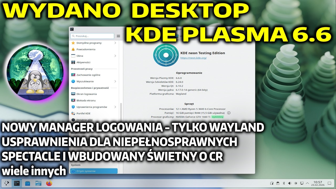 Linux desktopowe nowości  - wbudowany OCR w KDE Plasma 6.6 oraz Plasma Login Manager WAYLAND ONLY..